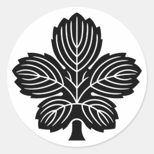 [Familienwappen] Oni Kaji-Blatt  Runder Aufkleber