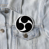 [Familienwappen] Rechtsdrehendes Mitsu-domoe Button (Beispiel)