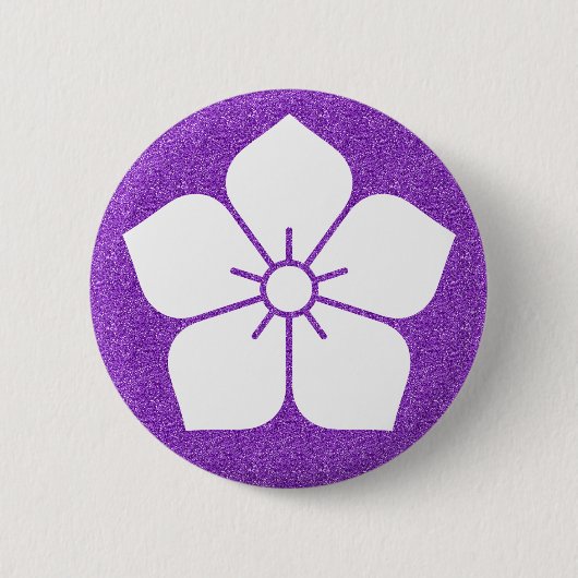 [Familienwappen] Schaltfläche "Weiße Kikyo-Blume" Button (Vorderseite)