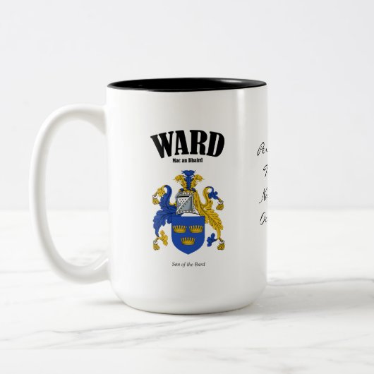 Familienwappen, Übersetzung und Bedeutung Zweifarbige Tasse (Links)