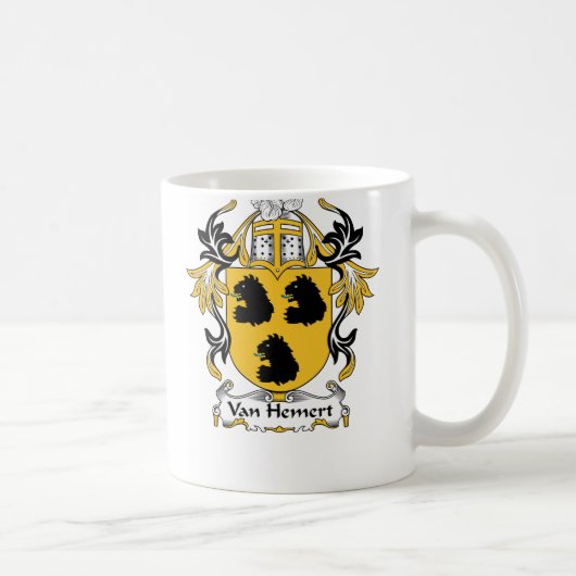 Familienwappen Vans Hemert Kaffeetasse (Rechts)