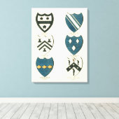 Familienwappen verschiedener englischer Häuser Leinwanddruck (Insitu (Holzboden))