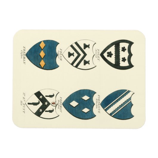 Familienwappen verschiedener englischer Häuser Magnet (Horizontal)