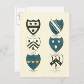 Familienwappen verschiedener englischer Häuser Postkarte (Vorne/Hinten)