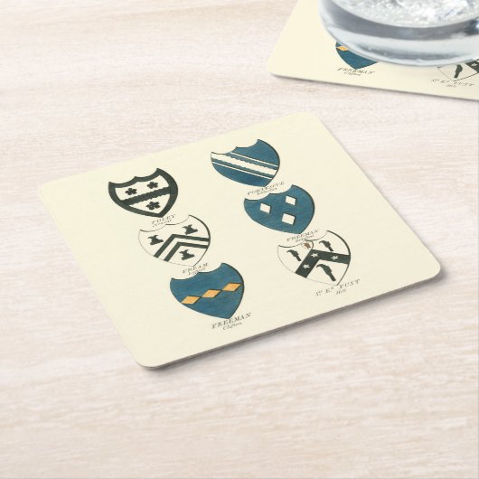 Familienwappen verschiedener englischer Häuser Rechteckiger Pappuntersetzer (angewinkelt)