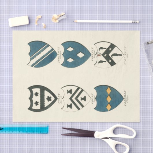 Familienwappen verschiedener englischer Häuser Seidenpapier (Handwerk)