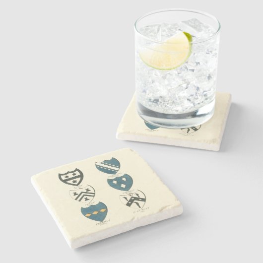 Familienwappen verschiedener englischer Häuser Steinuntersetzer (Seitenansicht)