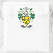 Familienwappen-Wappen der Jägerin Quadratischer Aufkleber (Tasche)