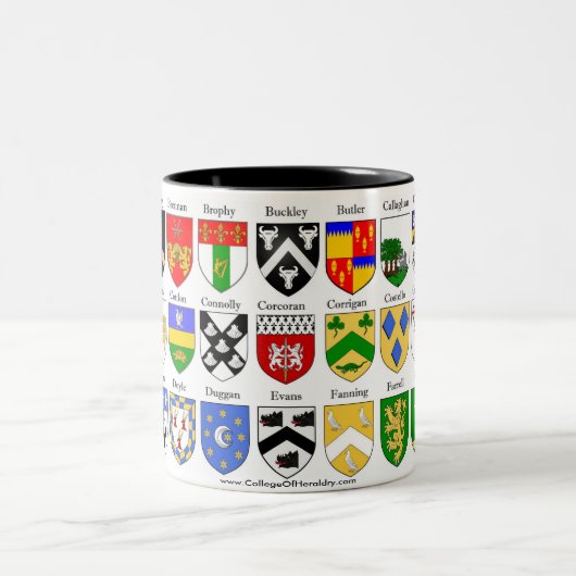 Familienwappen-Wappen Heraldry Shields Zweifarbige Tasse (Mittel)