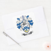 Familienwappen-Wappen Quadratischer Aufkleber (Umschlag)