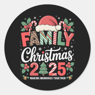 Familienweihnachten 2025 Passende Familie Weihnach Runder Aufkleber