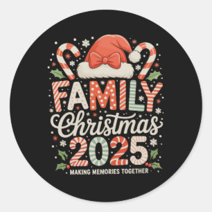 Familienweihnachten 2025 passendes Xmas-Fest Runder Aufkleber