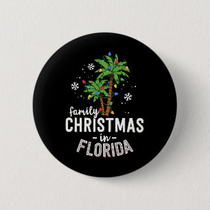 Familienweihnachten in Florida Palmen Weihnachten Button