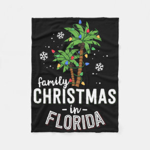 Familienweihnachten in Florida Palmen Weihnachten Fleecedecke