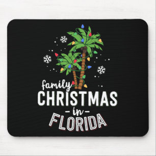 Familienweihnachten in Florida Palmen Weihnachten Mousepad
