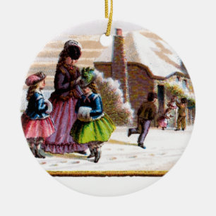Familienweihnachten Keramikornament