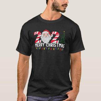 Familienweihnachtsfest 2021 Tree Kariert Weihnacht T-Shirt
