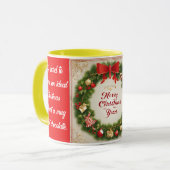 Familienweihnachtsfest 2 Fotos Tasse (Vorderseite Links)