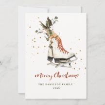 Familienweihnachtsfoto mit Vintage-Grün