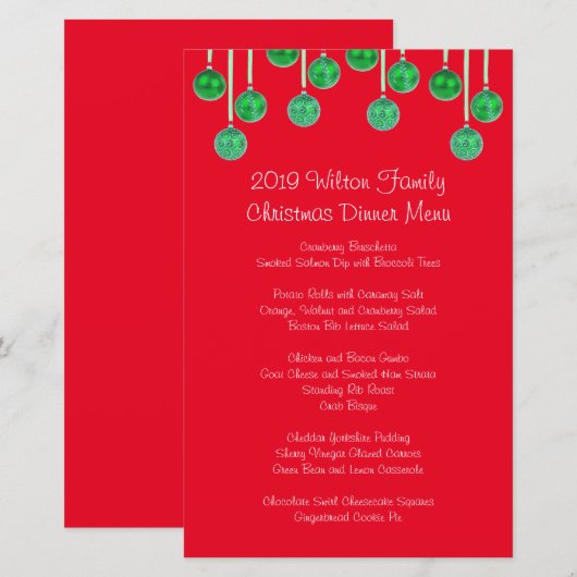 Familienweihnachtsmenü (Vorne/Hinten)