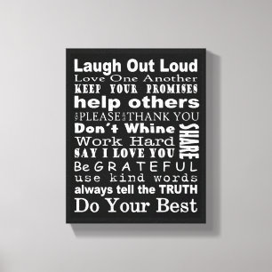 Familienwert-Wand-Kunst Leinwanddruck