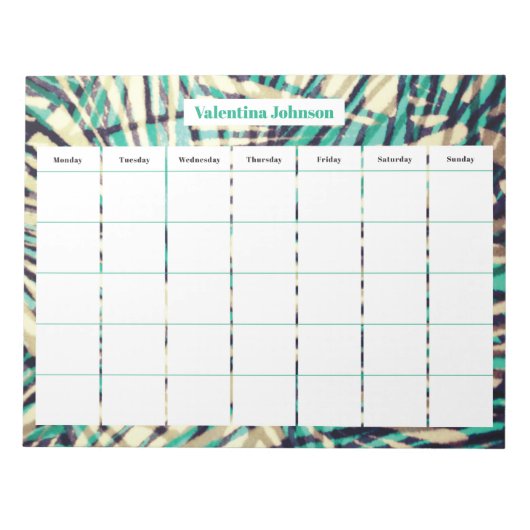 Familienwochenplan Notizblock (Vorderseite)