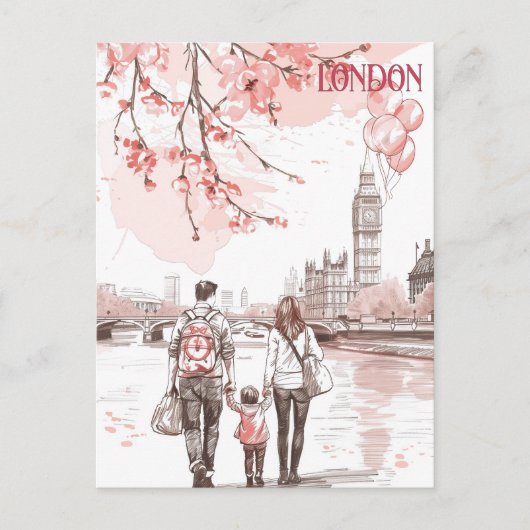 Familienzeit in London Postkarte (Vorderseite)