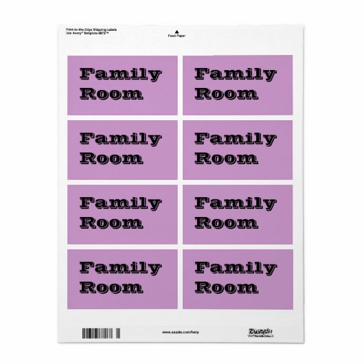 Familienzimmer, die Labels in einem hellen Lavende (Vorne)