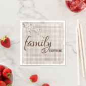 Familienzitat auf Gingham Serviette (Beispiel)