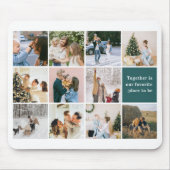 Familienzitat-Fotocollage Türkis Mousepad (Vorne)