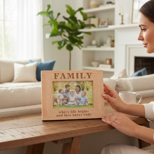 Familienzitat Moderne Typografie Fotogeschenk Geätzte Rahmen