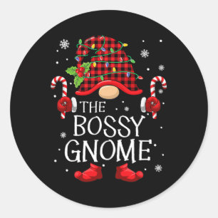 Familienzusammenführung Gruppe The Bossy Gnome Wei Runder Aufkleber