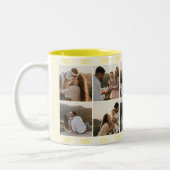 Family 10 Photo Yellow Stripes Zweifarbige Tasse (Links)