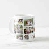 Family 12 Photo Collage Sentimental Quotes Name Kaffeetasse (Vorderseite Links)