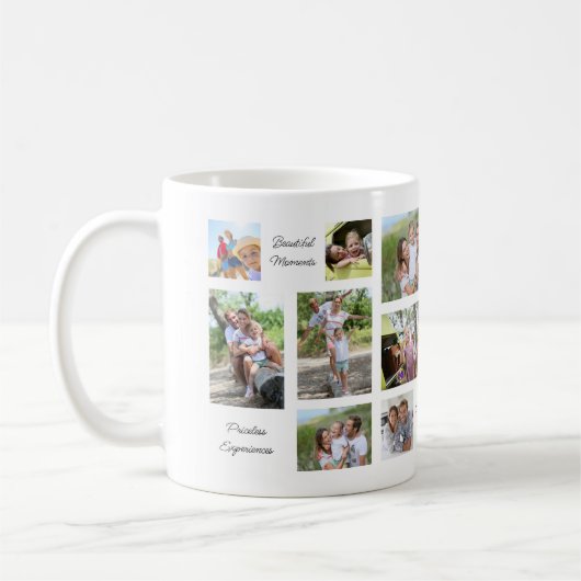 Family 12 Photo Collage Sentimental Quotes Name Kaffeetasse (Links)