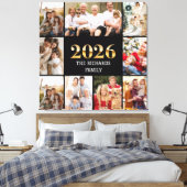 Family 2026 Photo Collage Custom Script Name Leinwanddruck (Insitu (Schlafzimmer))