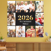 Family 2026 Photo Collage Custom Script Name Leinwanddruck (Insitu (Wohnzimmer))
