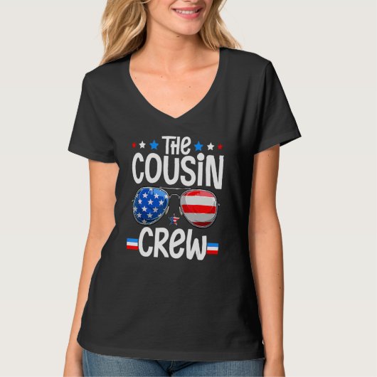 Family 4th Of July Ing Cousin Crew American Flag T-Shirt (Vorderseite)