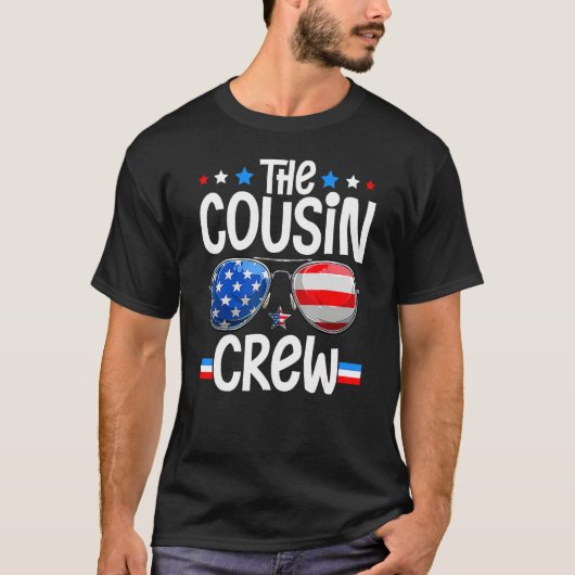 Family 4th Of July Ing Cousin Crew American Flag T-Shirt (Vorderseite)