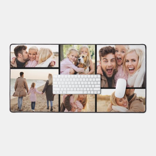 Family 6 Photo Collage Schreibtischunterlage (Tastatur & Maus)