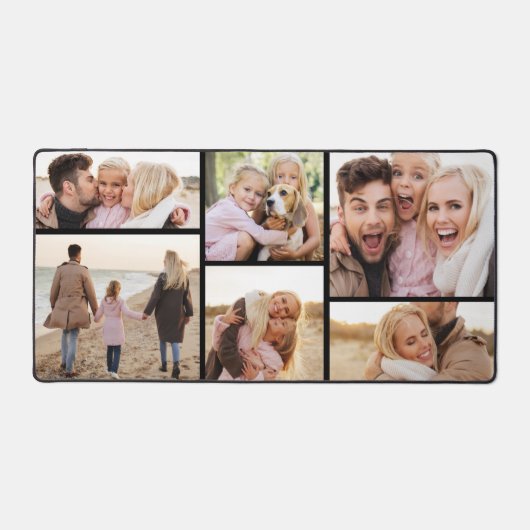 Family 6 Photo Collage Schreibtischunterlage (Vorderseite)