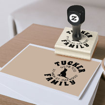 FAMILY Address Hund Image Rubber Briefmarke
