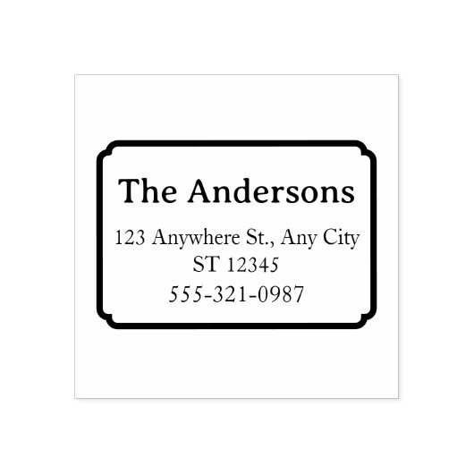 Family Address Stamp – Name, Address & Phone Gummistempel (Prägung)