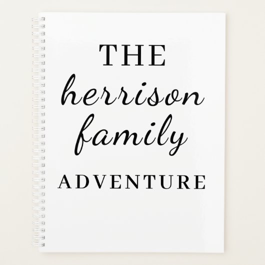 Family Adventures Modern Minimal Design Planer (Vorderseite)