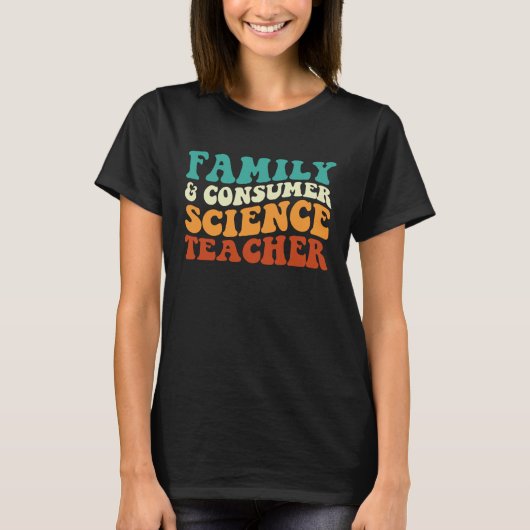 Family And Consumer Science Teacher Retro Groovy F T-Shirt (Vorderseite)