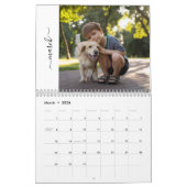 Family and Pets 12 Month Script Calendar Kalender (Mär 2026)