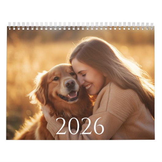 Family and Pets 12 Month Script Calendar Kalender (Titelbild)
