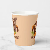 Family Artistic Erntedank Türkei Brown & Orange Pappbecher (Links)