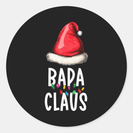 Family Bapa Claus Christmas Santa's Pajama Matchin Runder Aufkleber (Vorderseite)