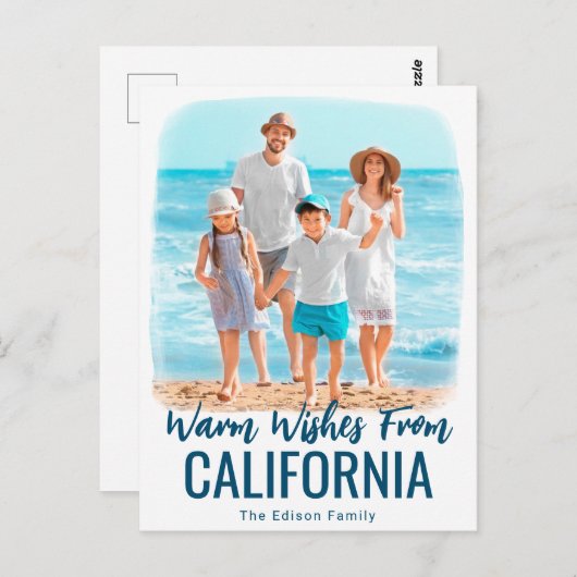 Family Beach Foto Weihnachtskarte Staat Postkarte (Vorne/Hinten)